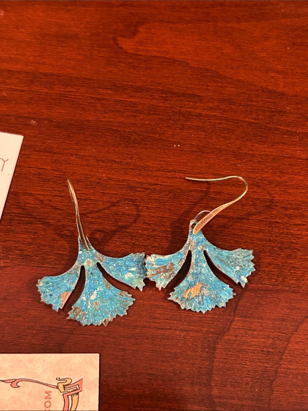 Handcrafted ginkgo earrings
